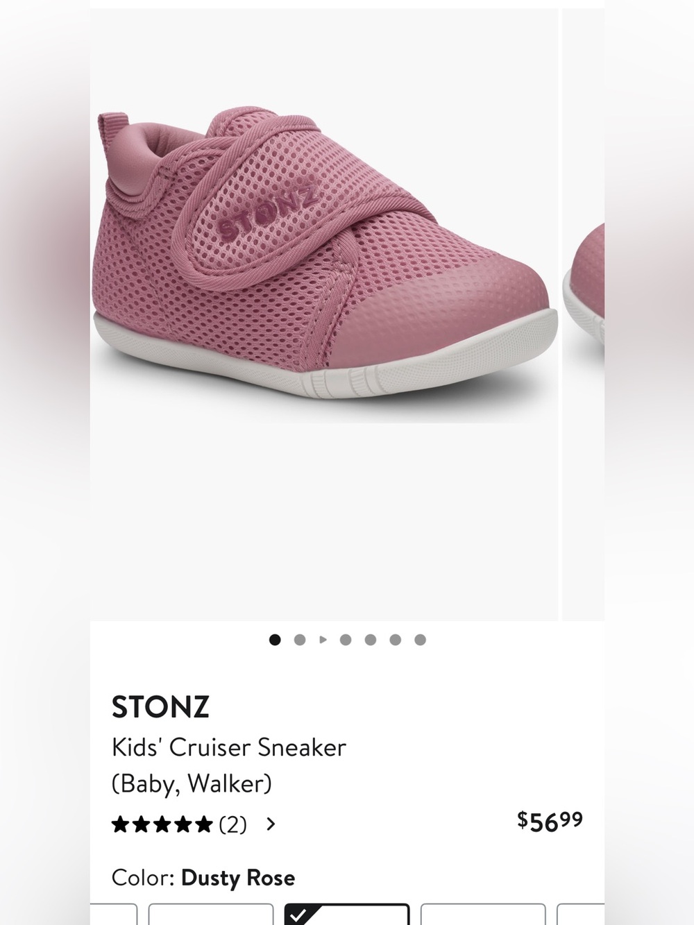 NEW NEVER WORN, Stonz Kids Cruiser Sneakers, Dusty Rose